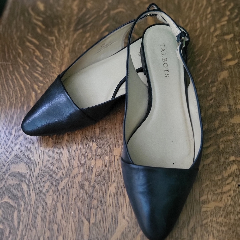 Talbots black slingback flats